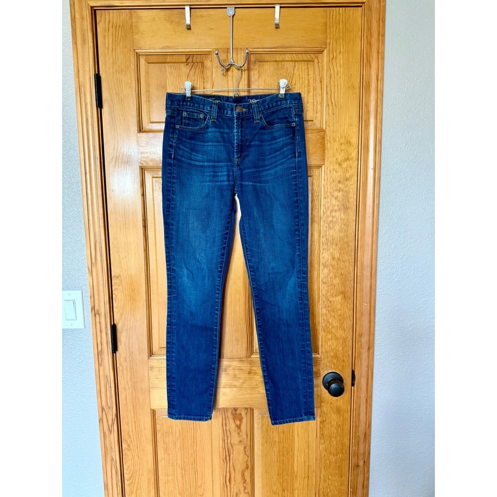 J. Crew Mid-Rise Toothpick Jeans Women's Size 29 Regular Dark Wash Denim Stretch